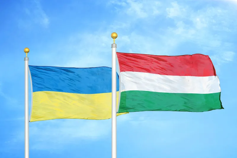 Ukraine Hungary Flags