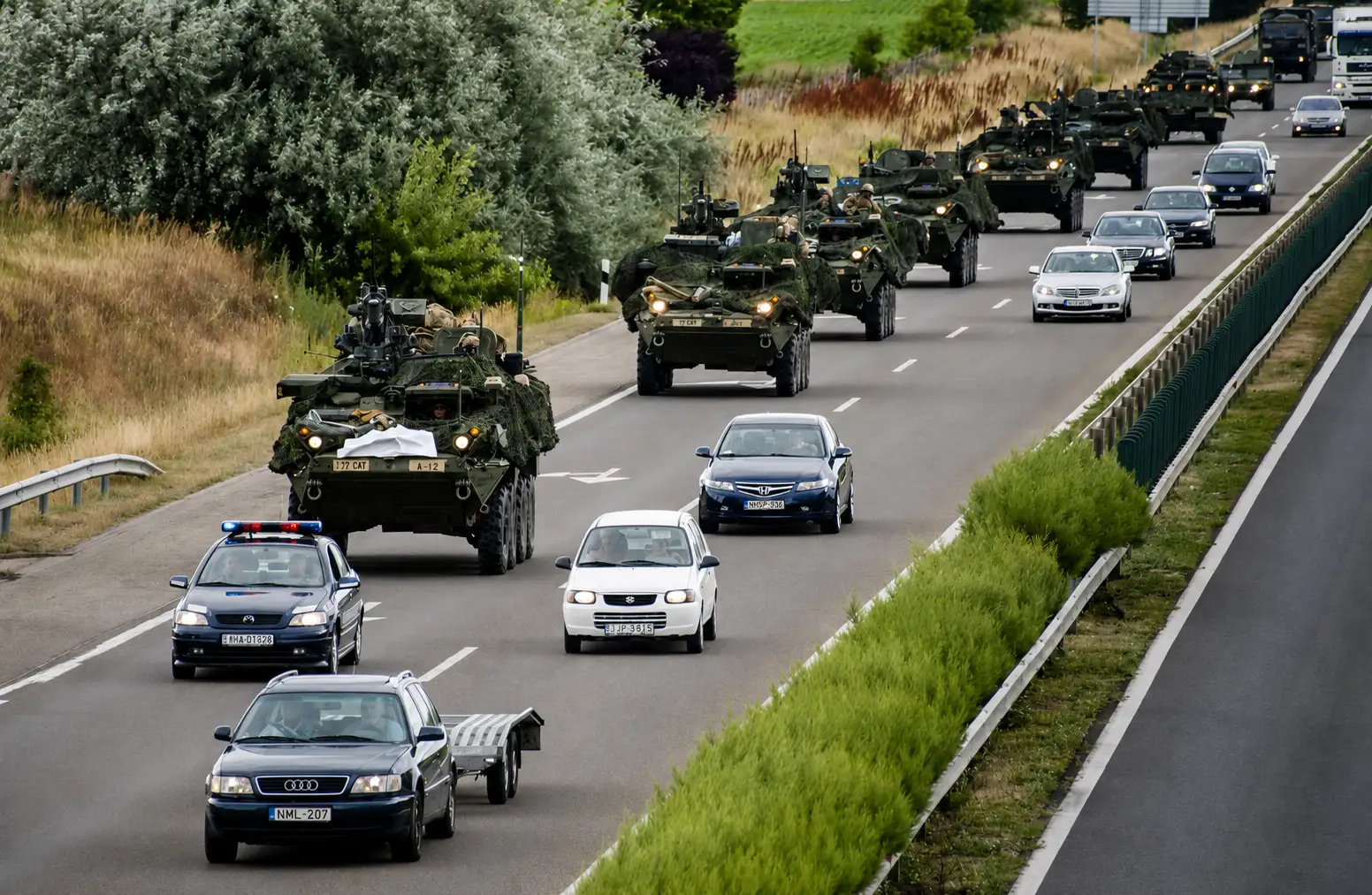 Military Convoy In Hungary