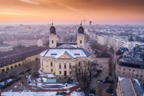 Debrecen Reformed Church Covered In Snow X