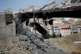 AA BRIDGE SECTIONS DESTROYED IN STRIKE NEAR TEHRAN X