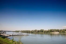 Danube At Mohacs Hungary Ferry On The River X