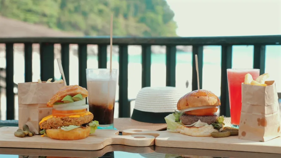 Beach Food Hamburger Lake Balaton