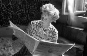 Woman Reading Nepszabadsag Hungary Fortepan X