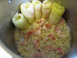 Töltött káposzta rétegezés