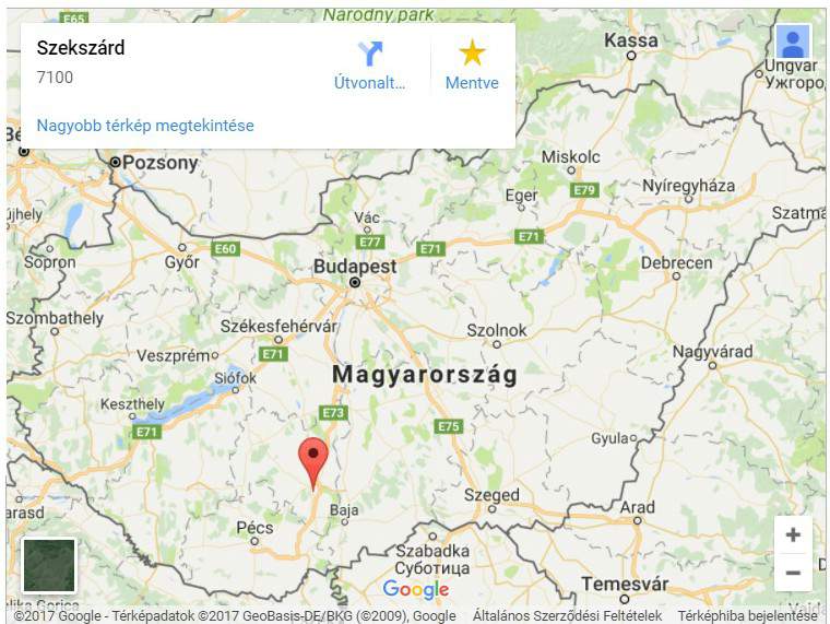 Szekszárd map Tolna county capital