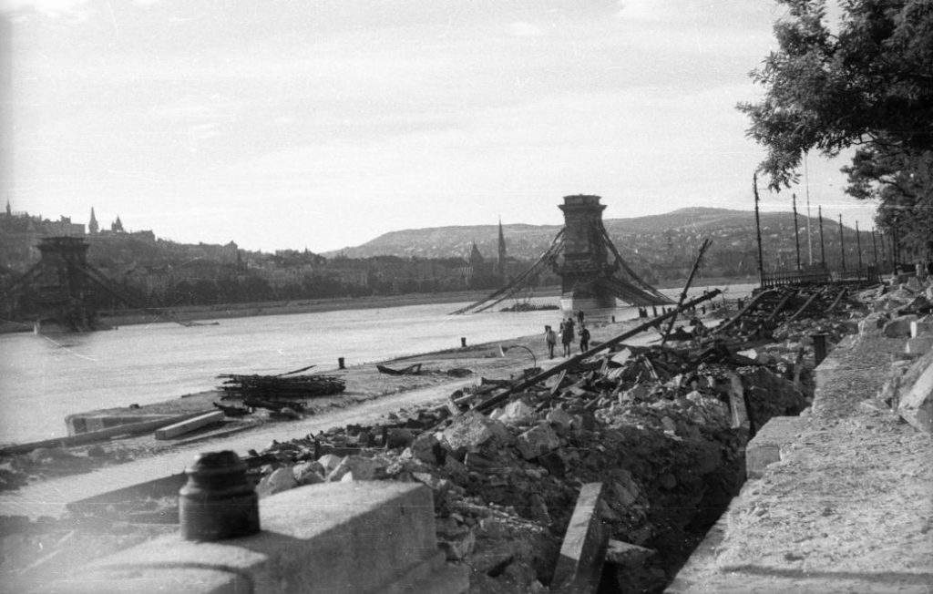 Hungary Budapest war bridge