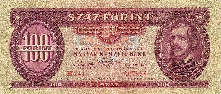 forint, stará bankovka