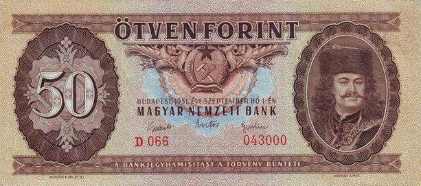 forint, vieux billet de banque