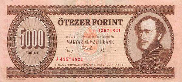 forint, bancnota veche