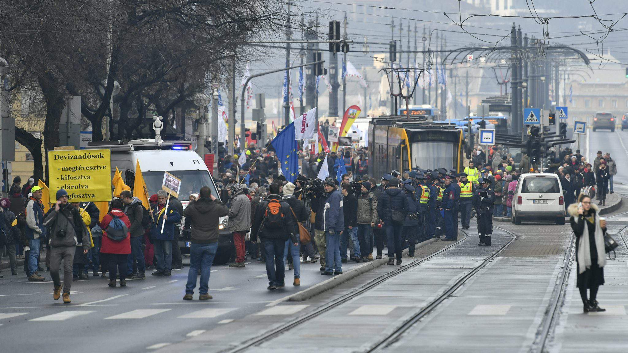 demonstration Budapest Hungary