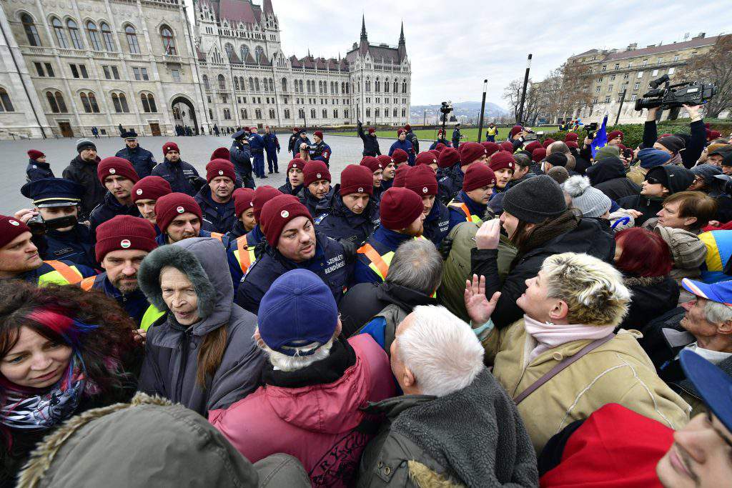 demonstration hungary police