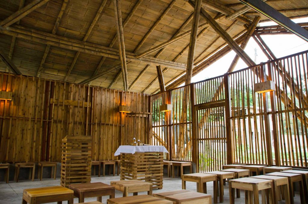 kaple, bambus, Ekvádor, budova