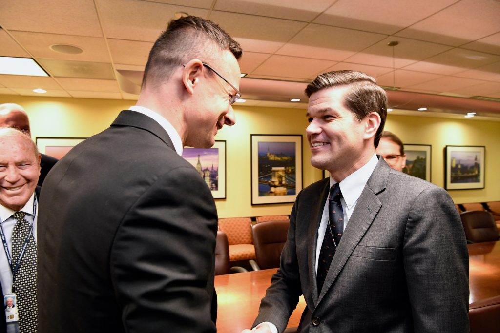 Szijjártó said he had met with Assistant Secretary of State for European and Eurasian Affairs Wess Mitchell