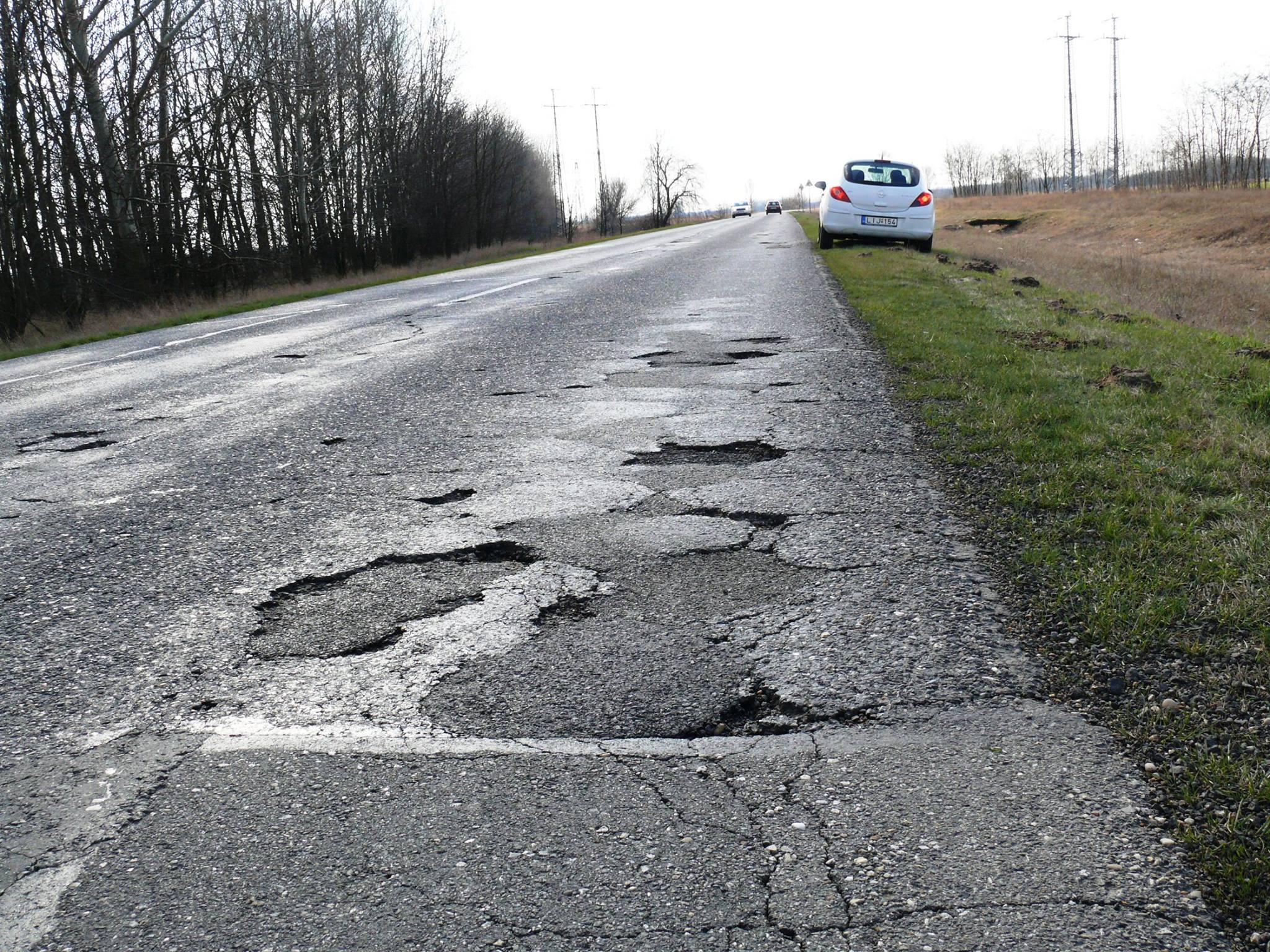 Hungary, road, pothole, condition