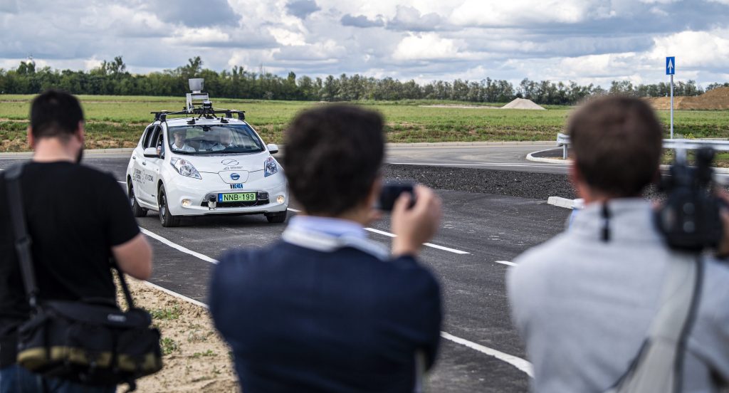 Self-driving vehicle test track opens in Zalaegerszeg, Hungary.