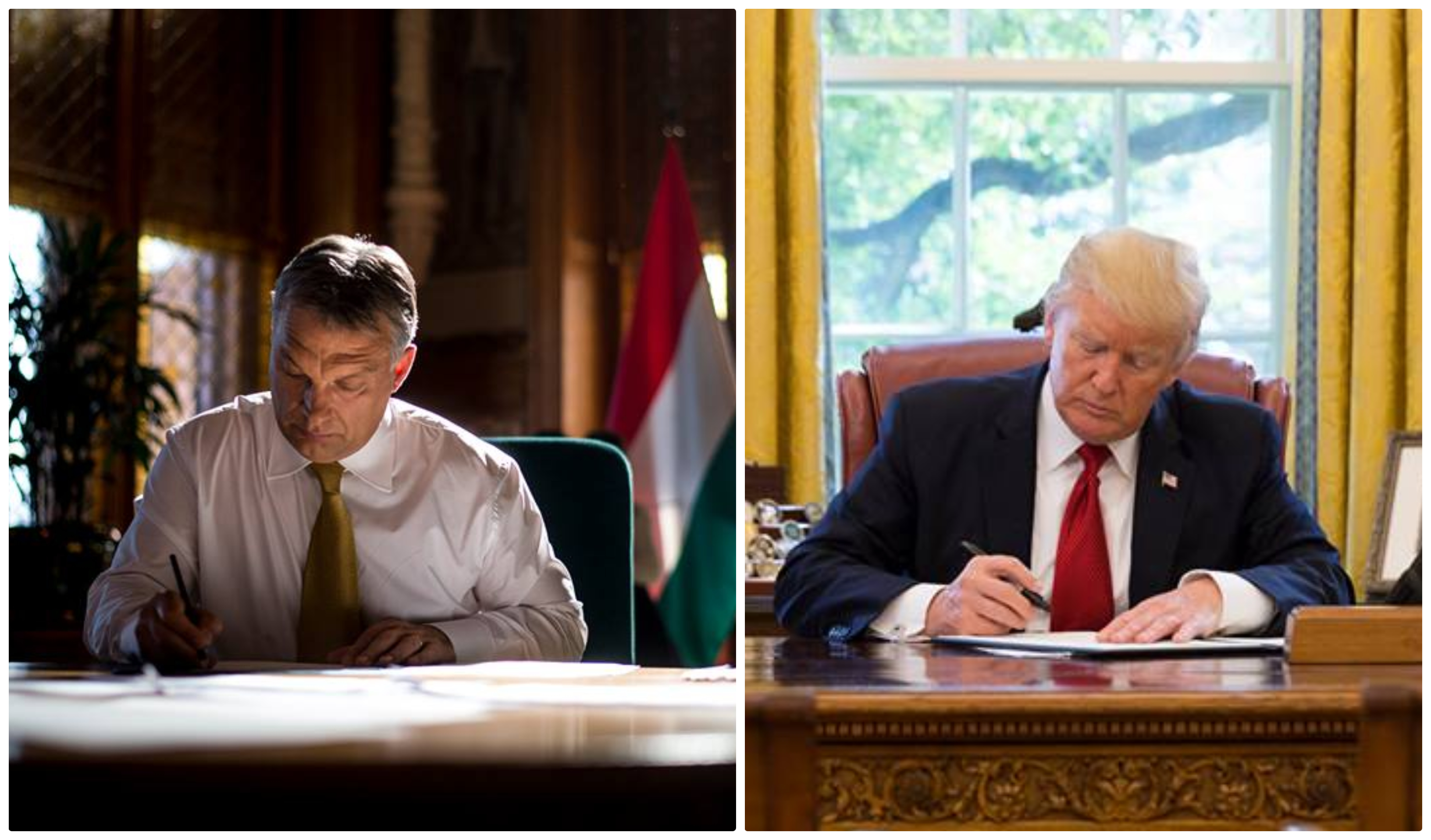orbán and trump at desk