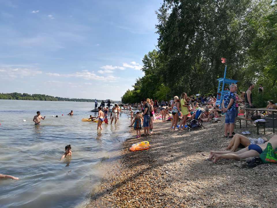 Hungary Budapest Danube beach summer