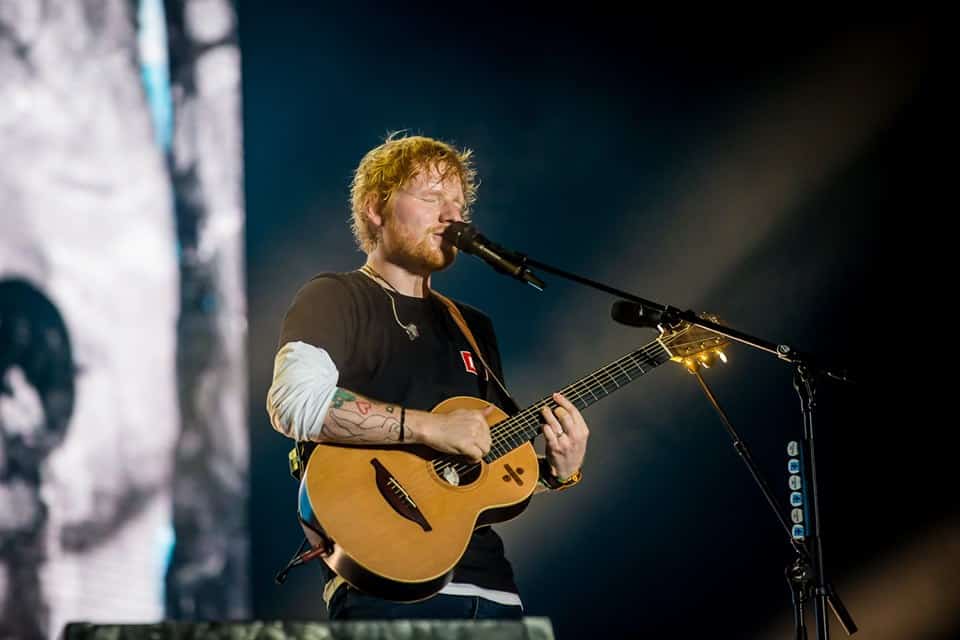 Ed Sheeran playing