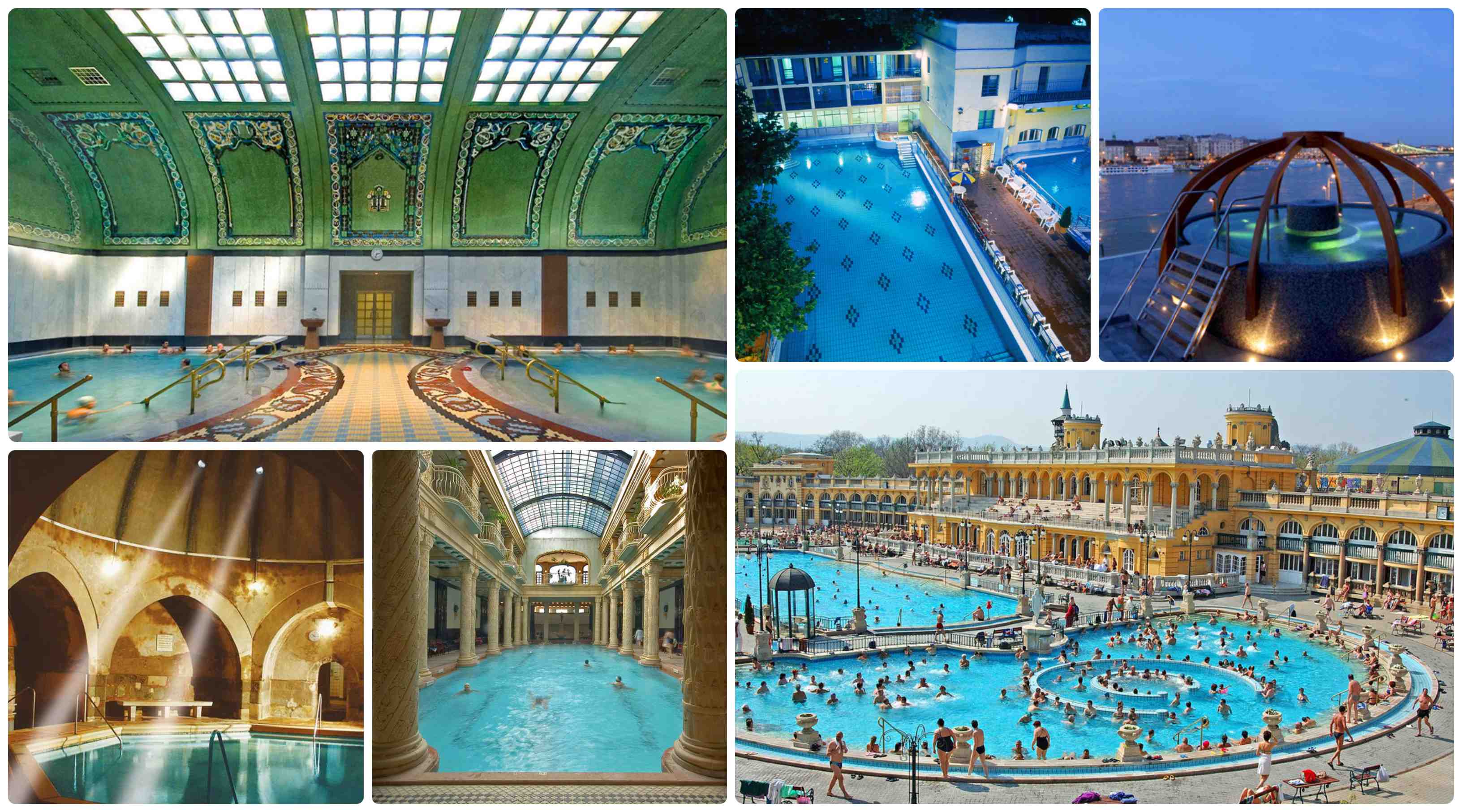 Budapest baths collage