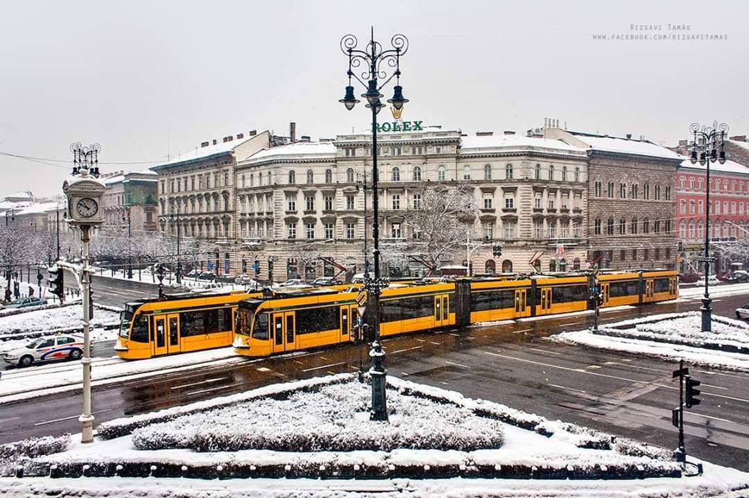winter trams budapest