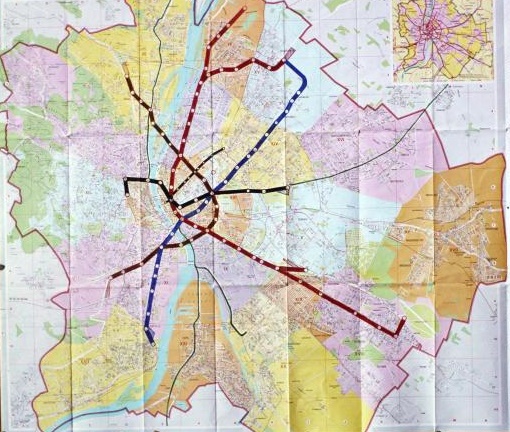 Piano delle linee della metropolitana di Budapest 1974