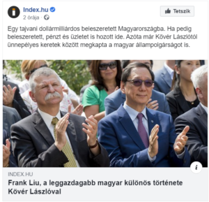 Frank Liu wealthiest Hungarian Taiwan