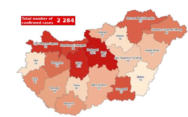 map hungary coronavirus