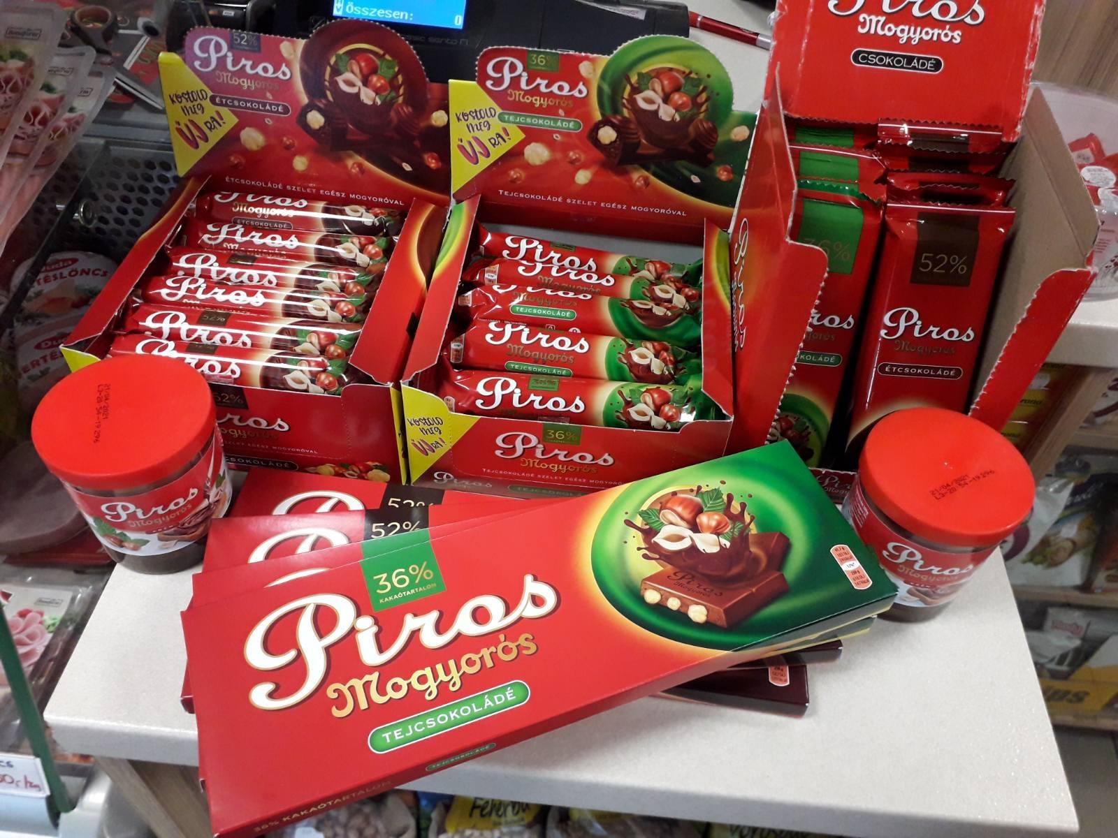 Piros mogyoros, шоколад, Венгрия