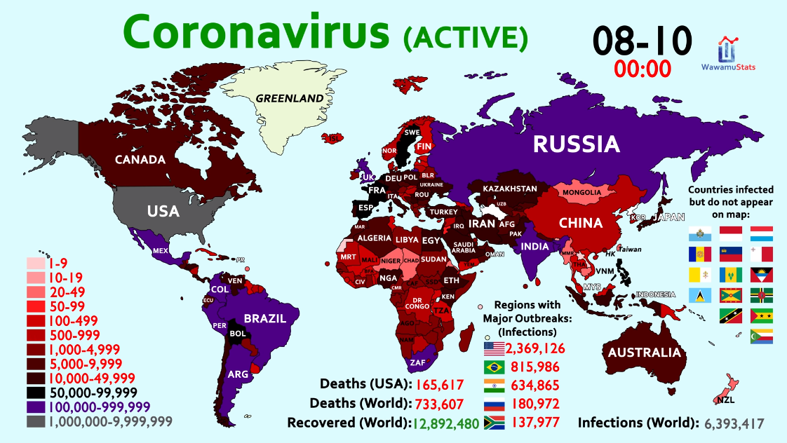 coronavirus spread across the world