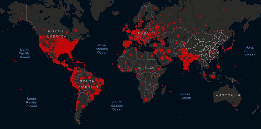 coronavirus over the world