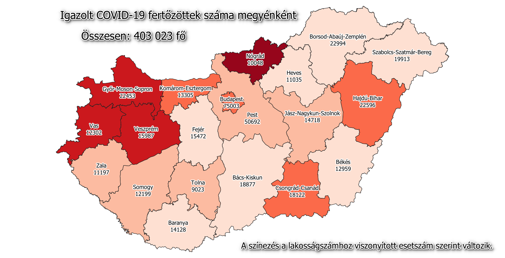 Hungary COVID map