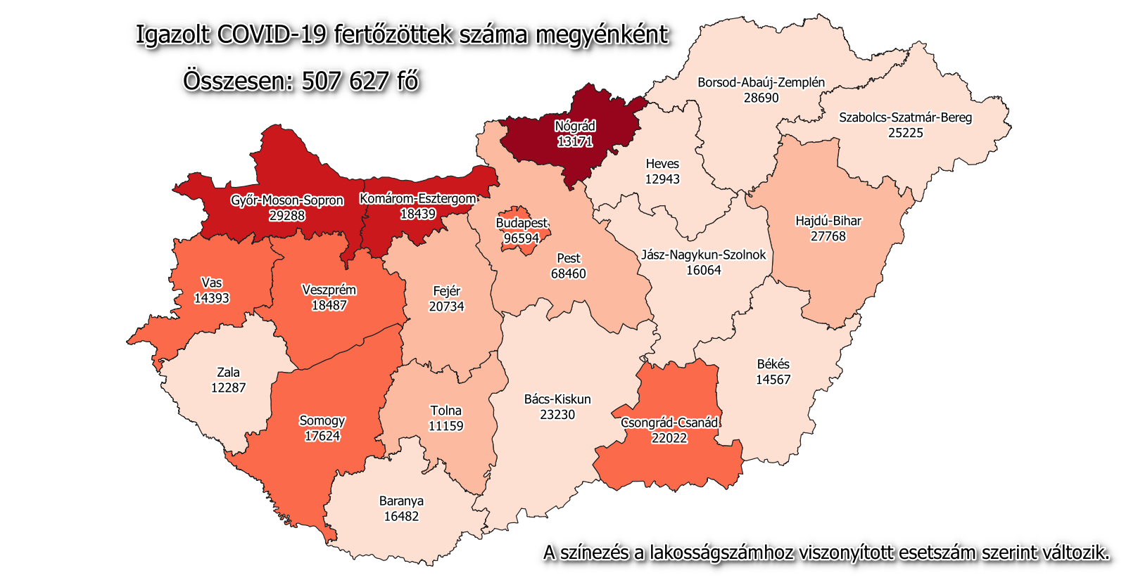Hungary coronavirus map