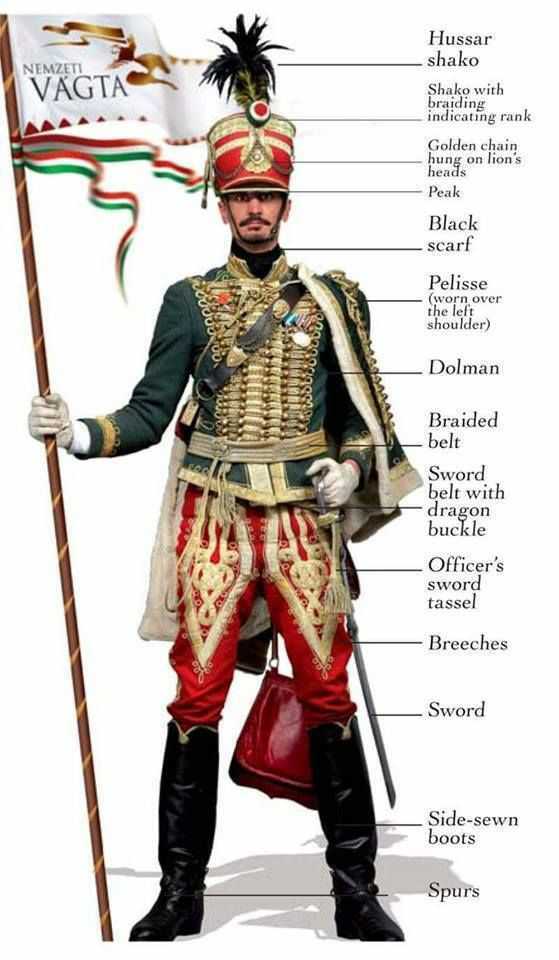 Hussar Huszár Egyenruha uniforma