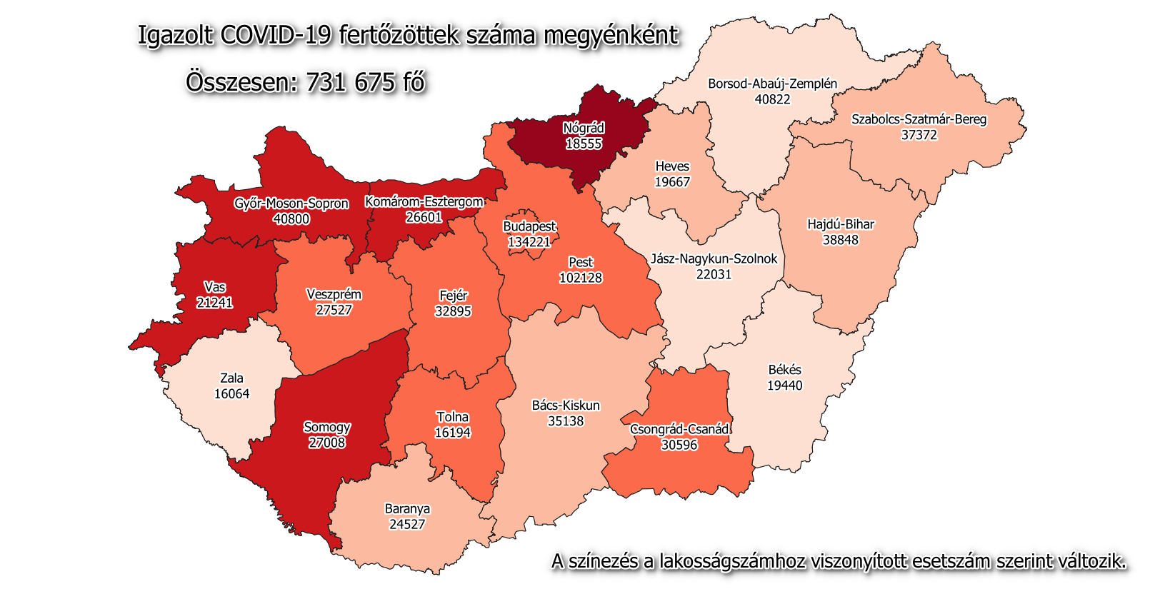 Hungary coronavirus map