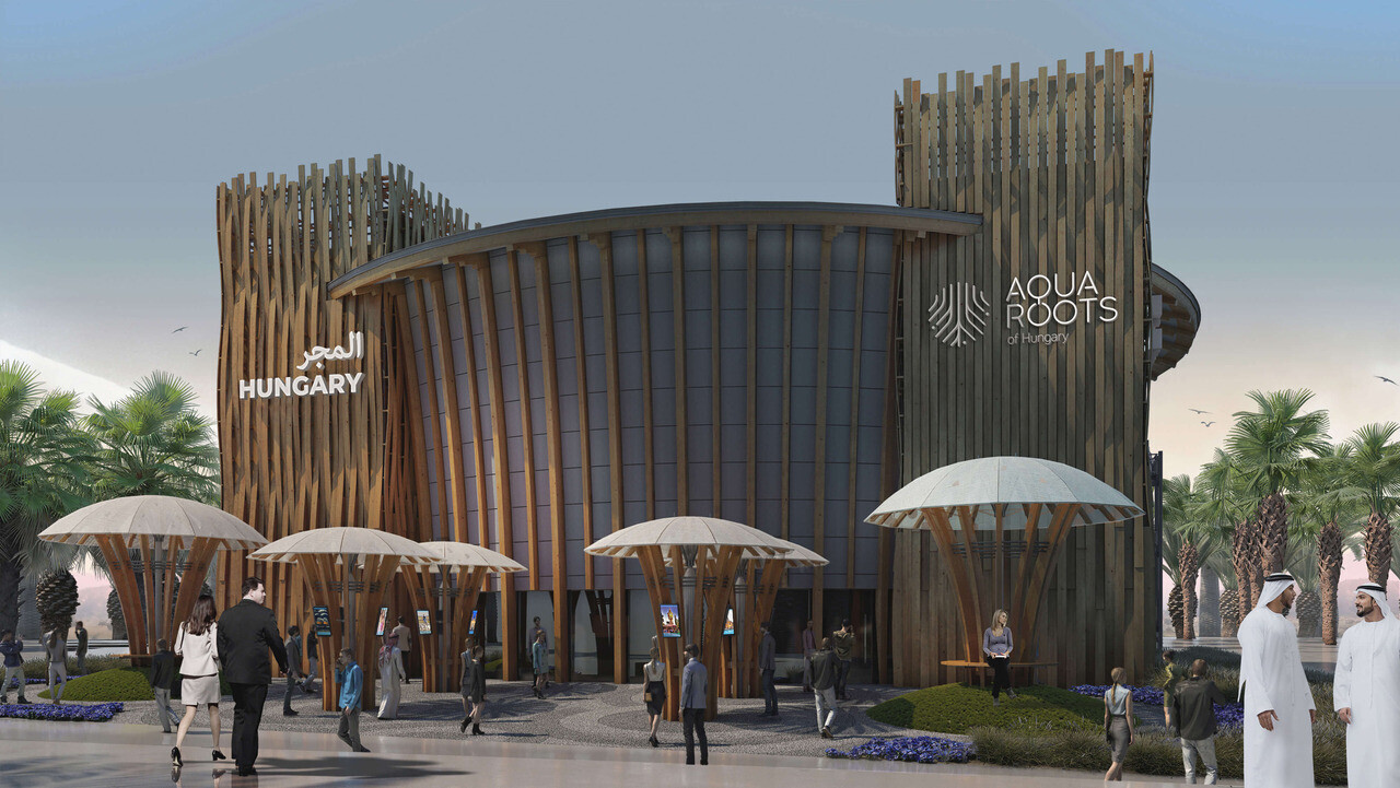 Rendern des ungarischen Pavillons der Dubai World Expo