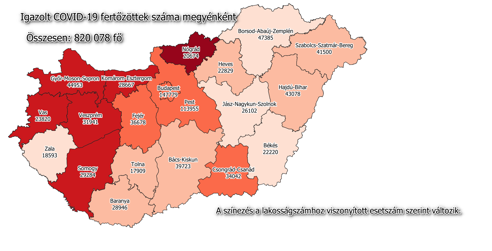 Hungary coronavirus map