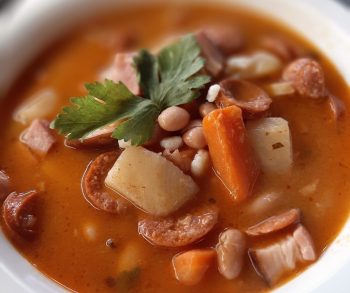 Hungarian dishes Jokai bean soup