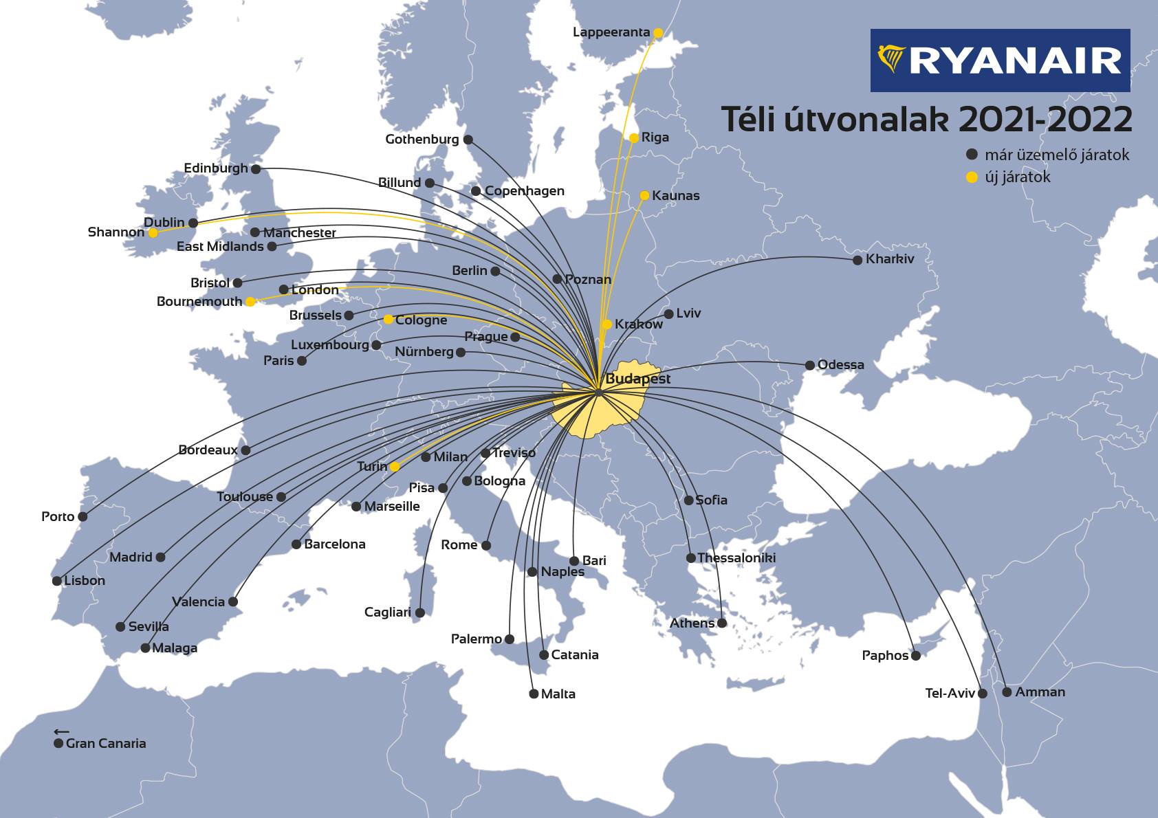 Ryanair Winter 21/22 flights