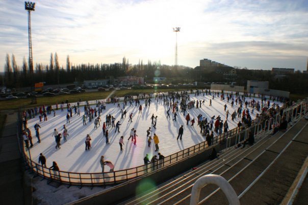 winter Hungary skating