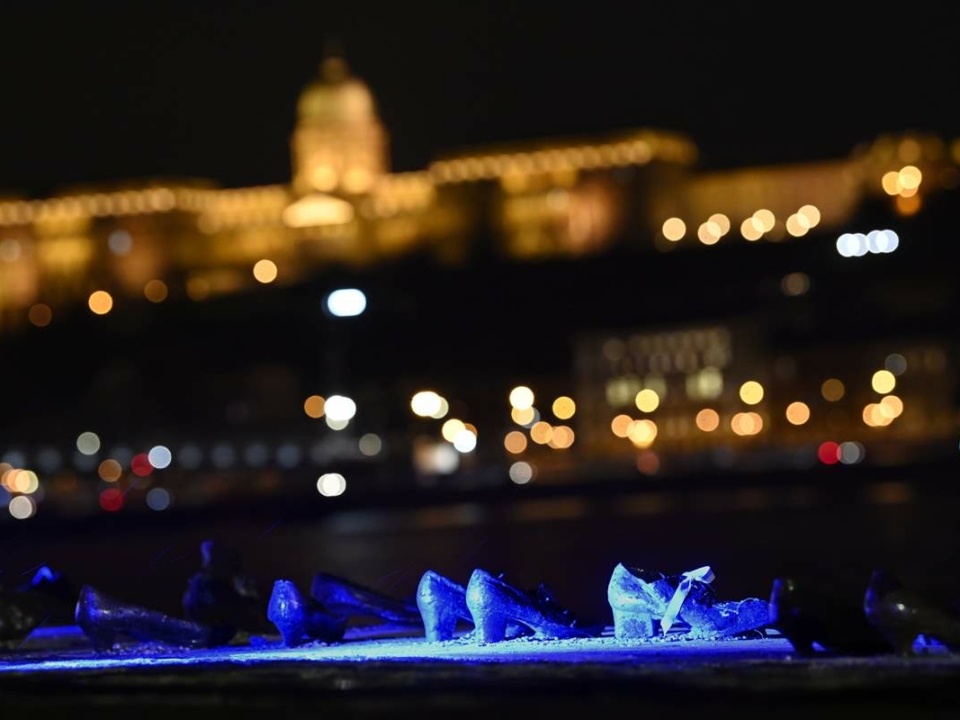 commemoration at the The Shoes on the Danube Bank Holocaust memorial