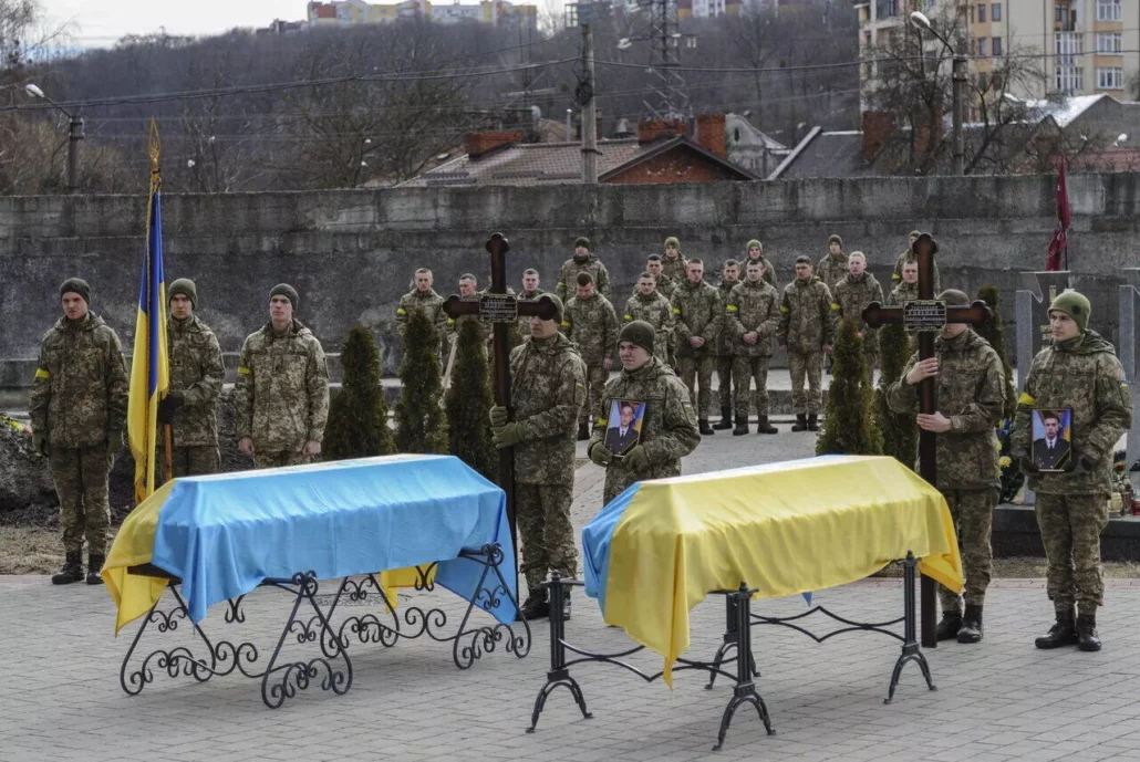 Burial of Ukrainian soldiers