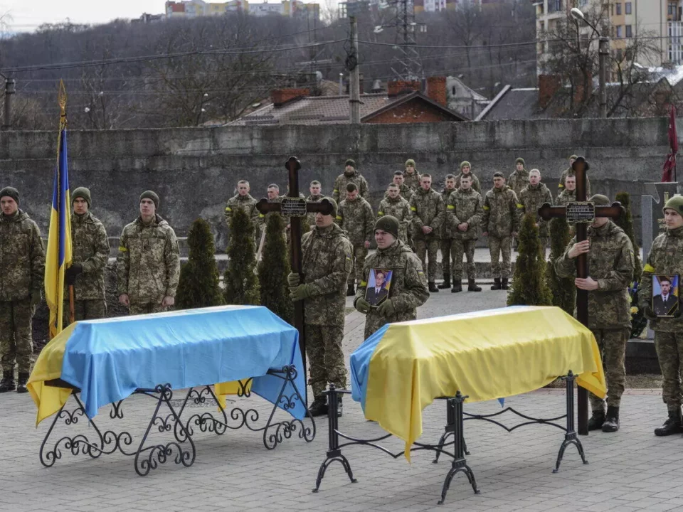 Burial of Ukrainian soldiers