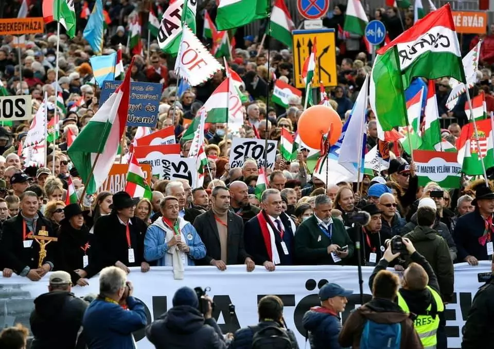 Peace March in Budapest in 2021