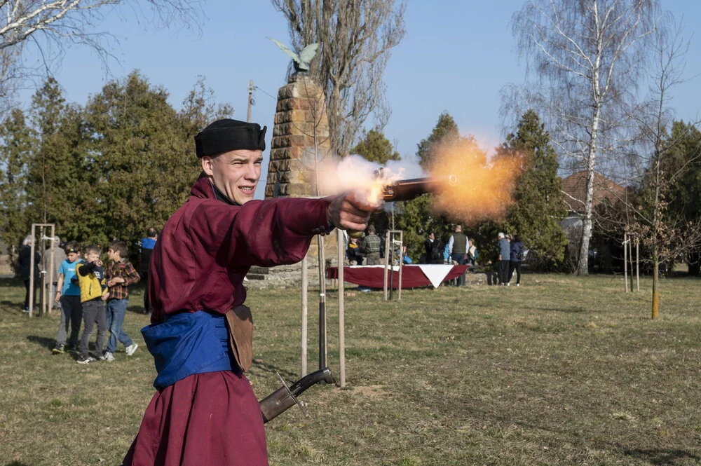 Traditional Hungarian soldier shooter