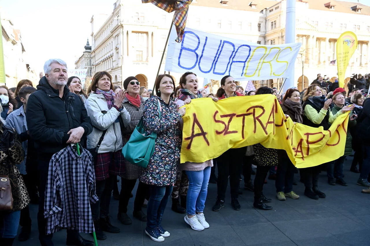 teachers Strike in Hungary Budapest 2