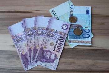 euro banknotes in forints