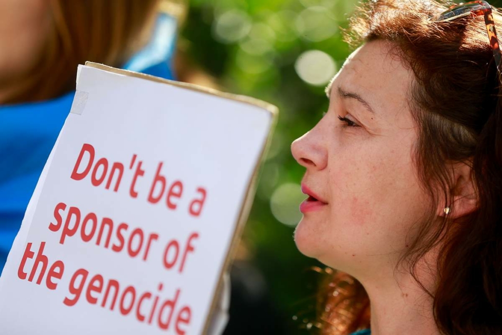 don't be a sponsored of the genocide