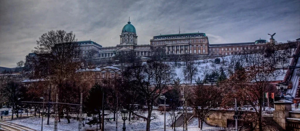 Budapest Buda Castle Palace winter snow