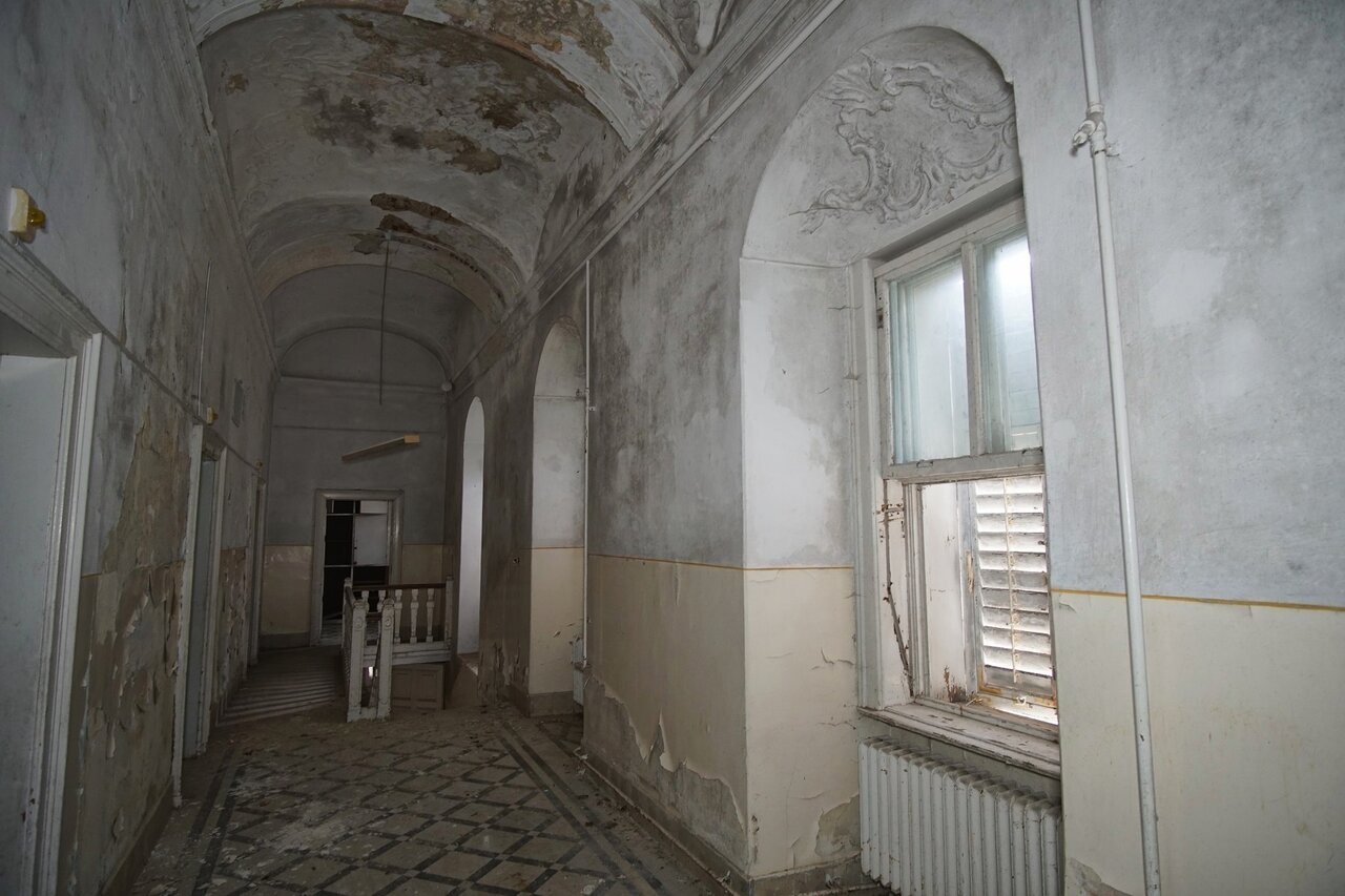 The interior of the abandoned Zichy Castle in Lengyeltóti, near Lake Balaton, Hungary