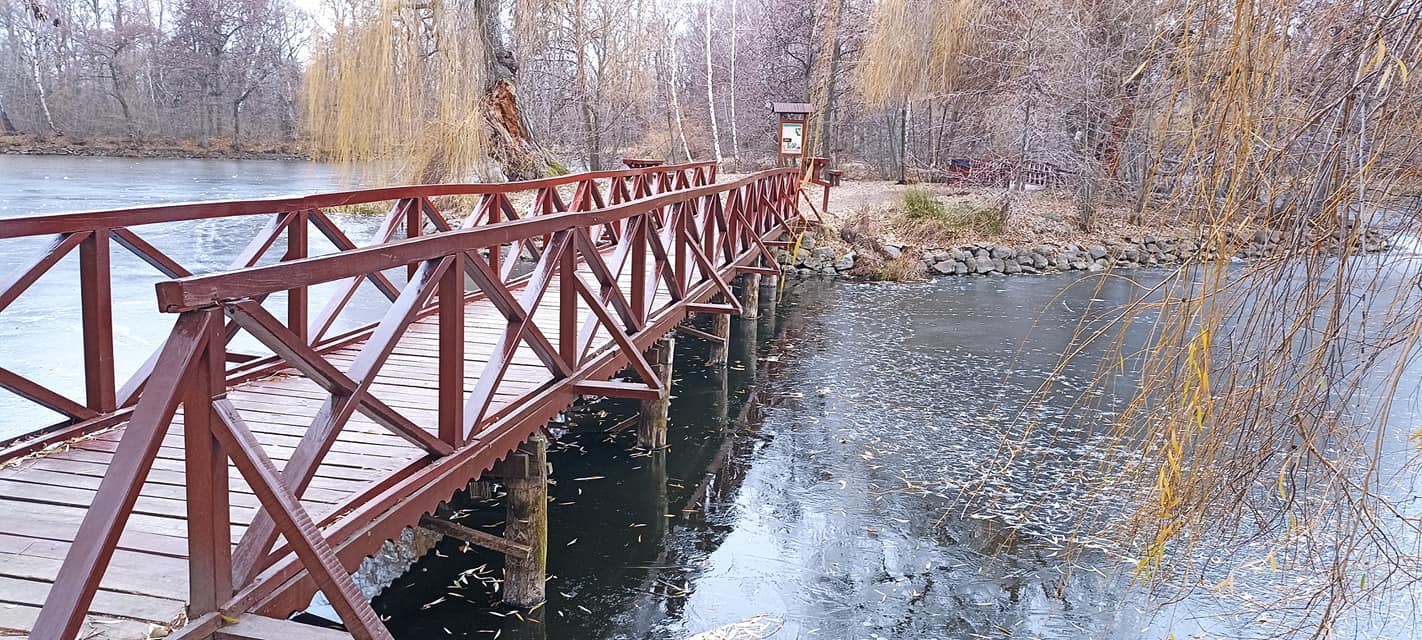 Мост через озеро Састо зимой